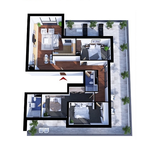 Apartments with 4 rooms A1